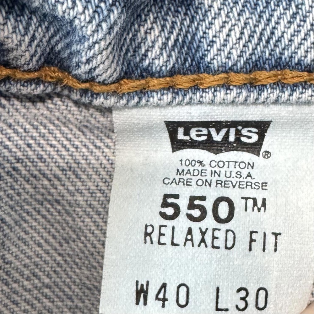 Levi's 550 Jeans Men's 40x30 VTG Made In USA Relaxed Fit Tapered Leg Light Blue - Picture 5 of 8